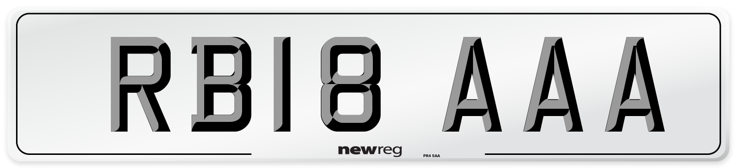 RB18 AAA Number Plate from New Reg